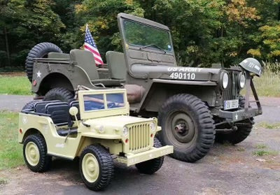 Image of 24V XXL Military Jeep for Kids | Green