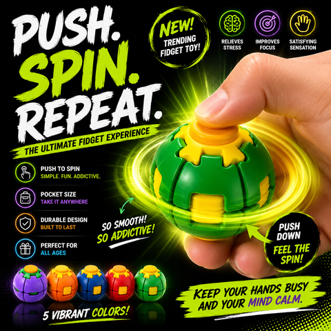 Image of Press-to-Spin Fidget Ball | The Viral Transforming Stress Relief Spinner
