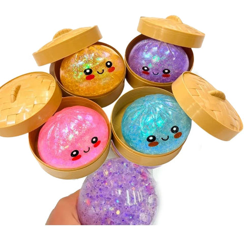 Image of Viral Squishy Glitter Dumpling with Boba Toy