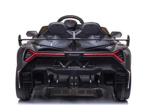 Image of 2021 Licensed Lamborghini Veneno Exotic Kids Car with Bluetooth | Charcoal with CF Accents - Elegant Electronix