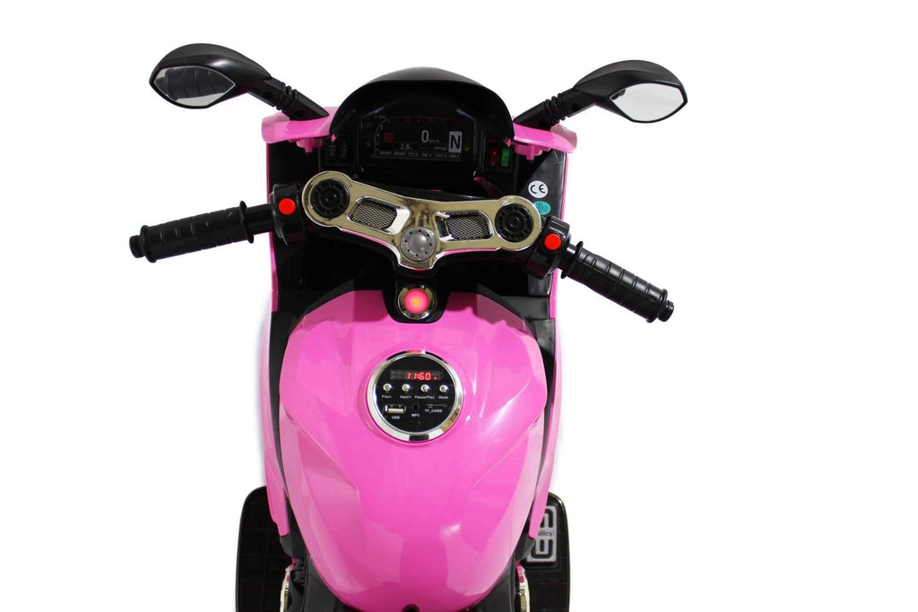 Ducati Style Kids Motorcycle with LED Wheels Electric Ride on Bike 12V | Pink - Elegant Electronix