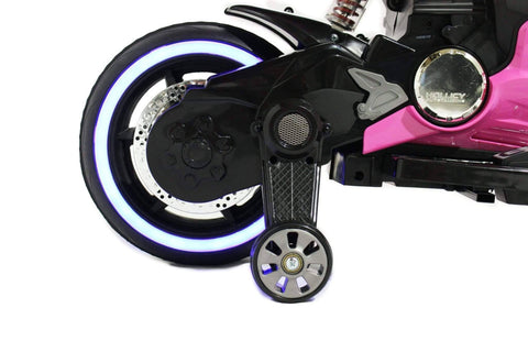 Image of Ducati Style Kids Motorcycle with LED Wheels Electric Ride on Bike 12V | Pink - Elegant Electronix