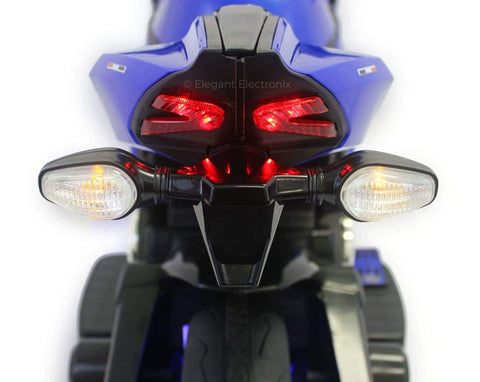 Image of Ducati Style Motorcycle with LED Wheels Electric Ride on Bike 12V | Blue - Elegant Electronix