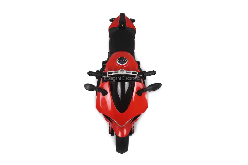 Ducati Style Motorcycle with LED Wheels Electric Ride on Bike 12V | Red - Elegant Electronix