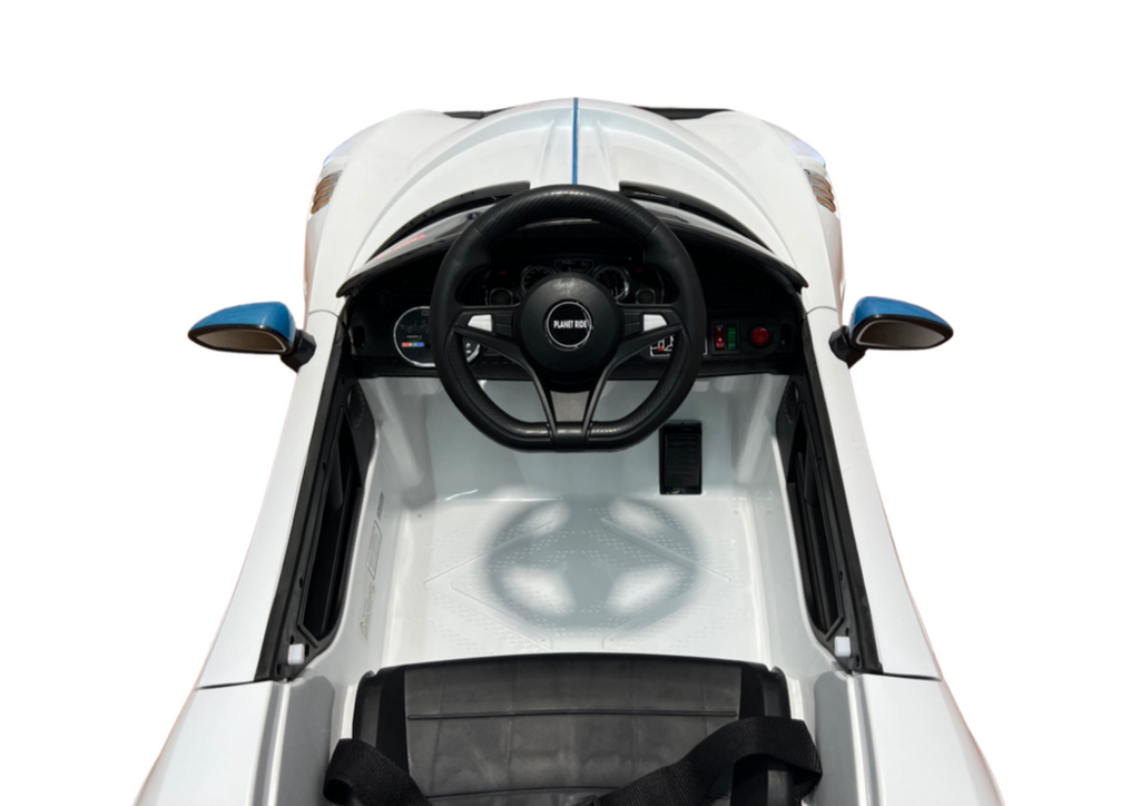 Baby Bugatti Style Ride on Car with Parental Remote Control 12V | White