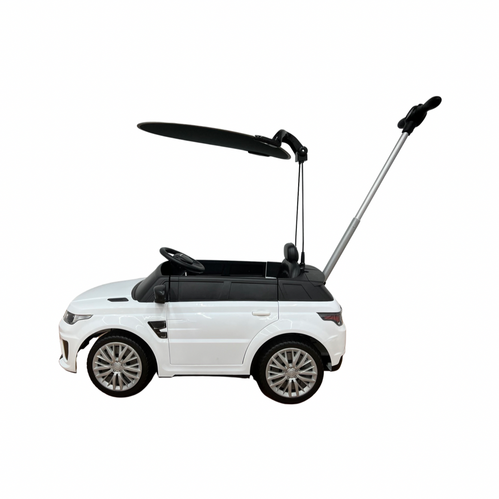 Range Rover Electric Kids Car and Stroller | White