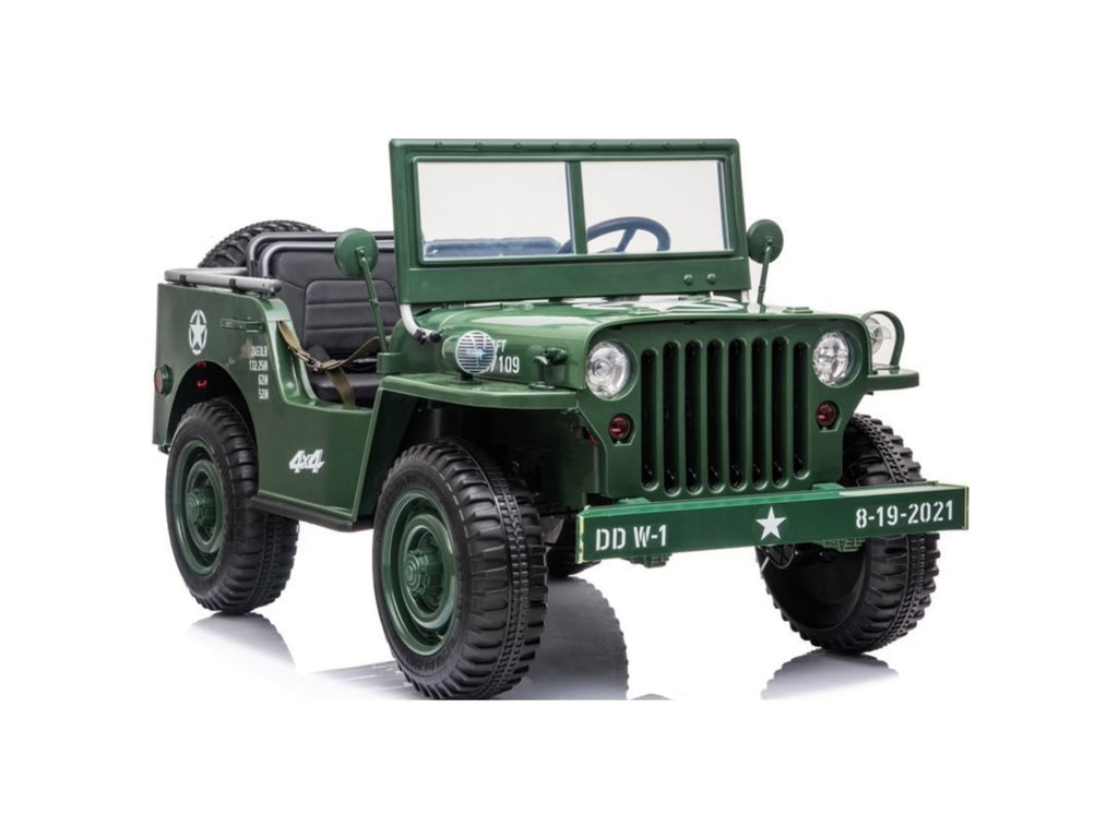 24V XXL Willys Military Jeep for Kids | Green