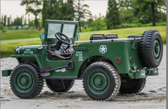 24V XL Military Jeep for Kids | Green