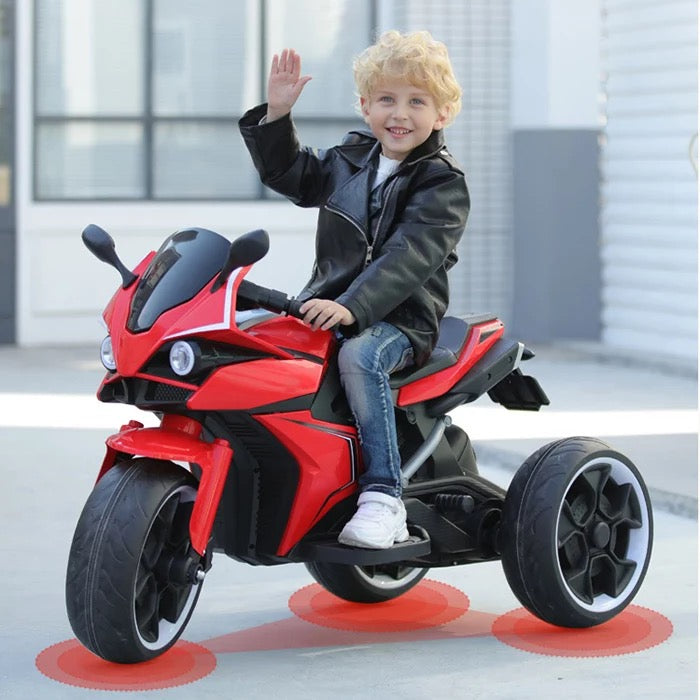3 Wheel Motorcycle with LED Wheels Electric Kids Motorcycle Trike 12V