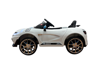 Baby Bugatti Style Ride on Car with Parental Remote Control 12V | White