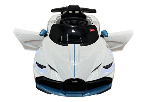 Image of Baby Bugatti Style Ride on Car with Parental Remote Control 12V | White