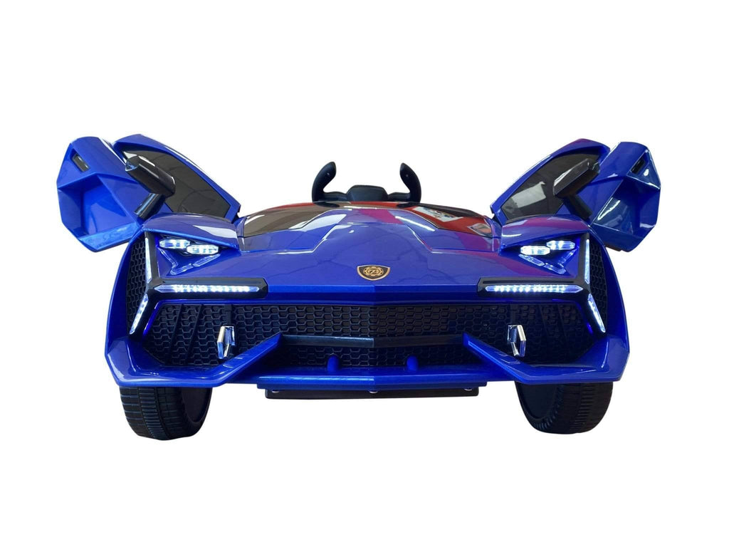 Lambo Style Ride on Car with Parental Remote Control 12V | Blue - Elegant Electronix