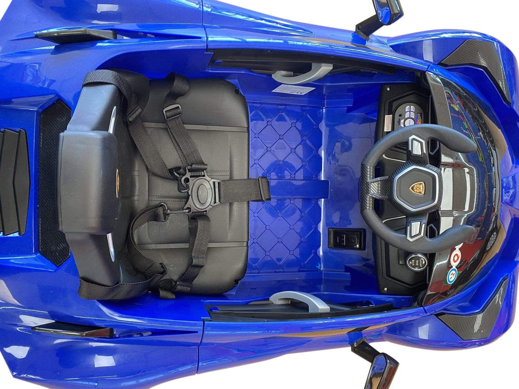 Lambo Style Ride on Car with Parental Remote Control 12V | Blue - Elegant Electronix