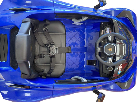 Image of Lambo Style Ride on Car with Parental Remote Control 12V | Blue - Elegant Electronix