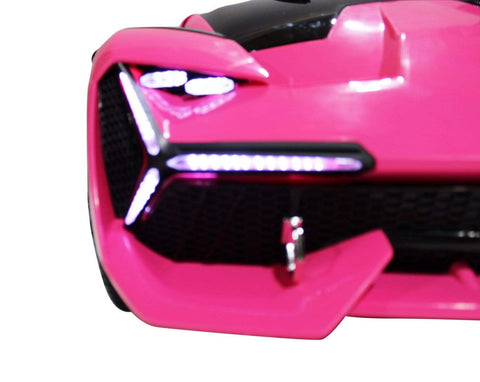 Image of Lambo Style Ride on Car with Parental Remote Control 12V | Pink - Elegant Electronix