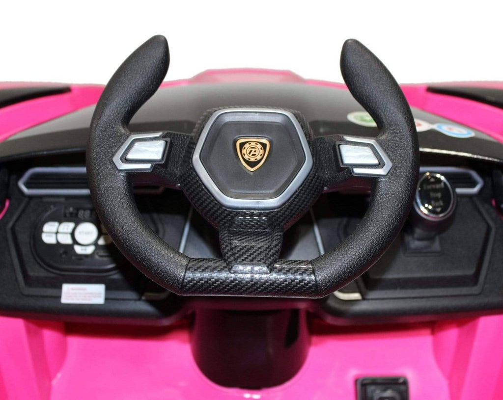 Lambo Style Ride on Car with Parental Remote Control 12V | Pink - Elegant Electronix