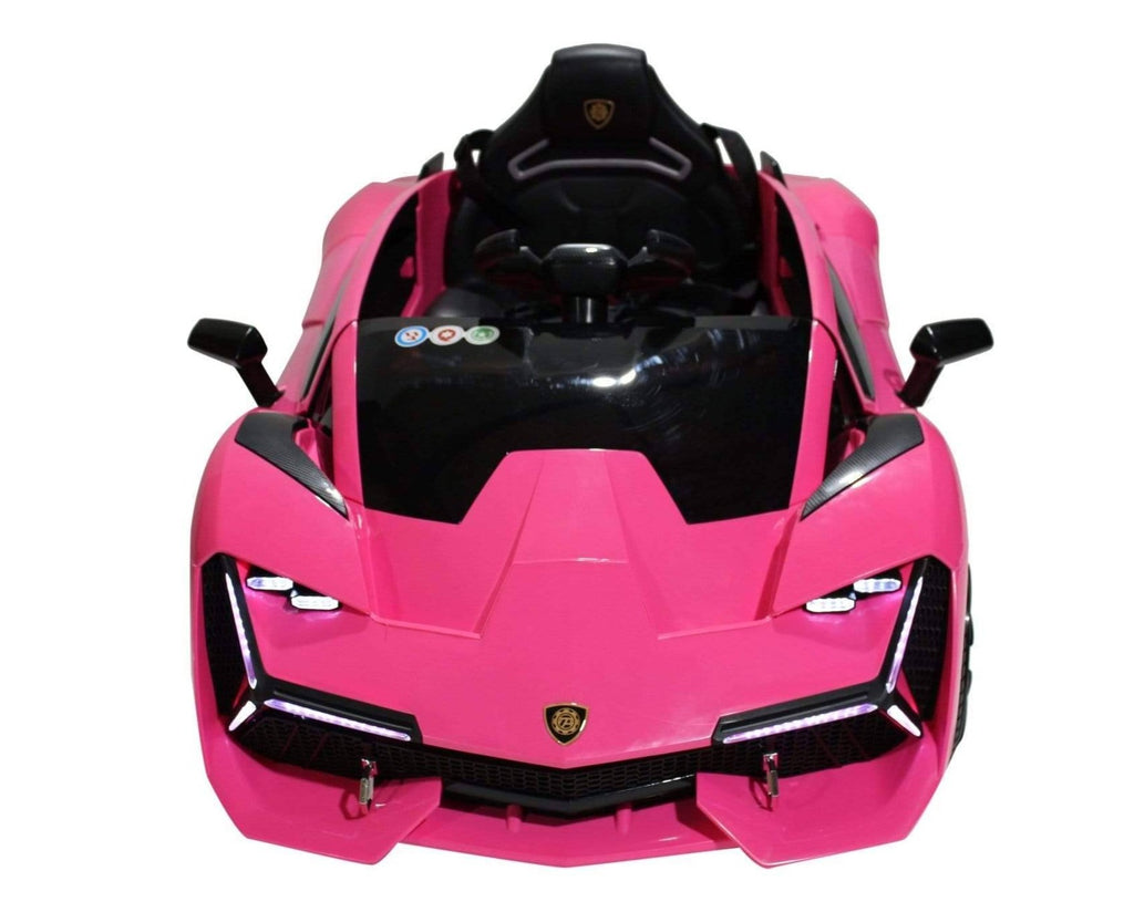 Lambo Style Ride on Car with Parental Remote Control 12V | Pink - Elegant Electronix