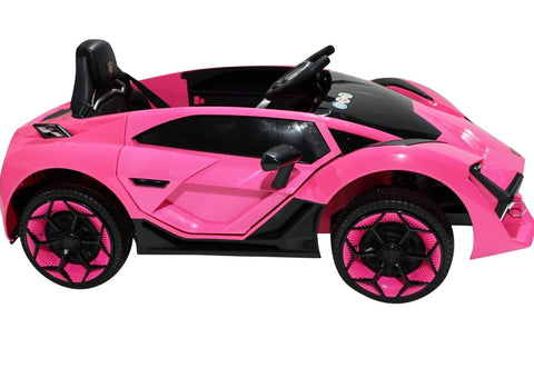 Image of Lambo Style Ride on Car with Parental Remote Control 12V | Pink - Elegant Electronix