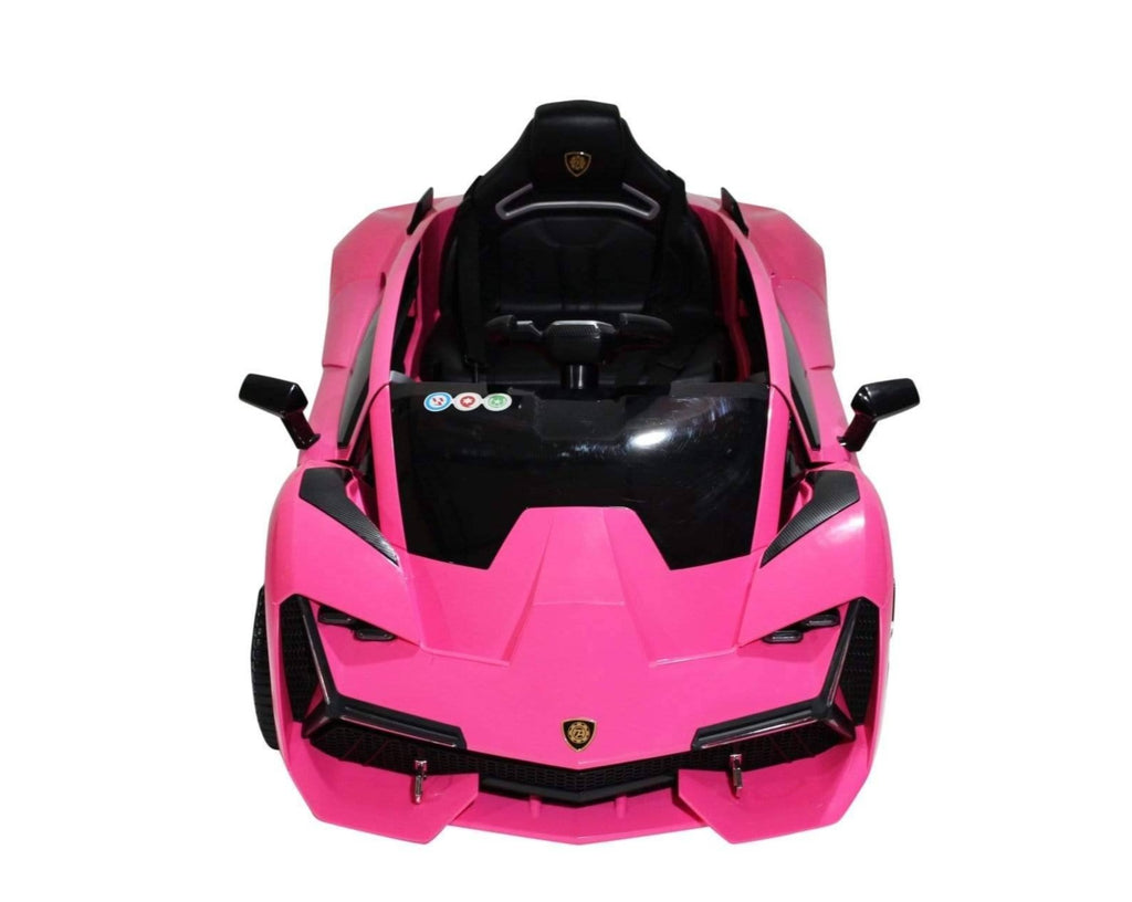 Lambo Style Ride on Car with Parental Remote Control 12V | Pink - Elegant Electronix