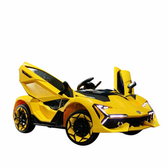 Lambo Style Ride on Car with Parental Remote Control 12V | Yellow - Elegant Electronix