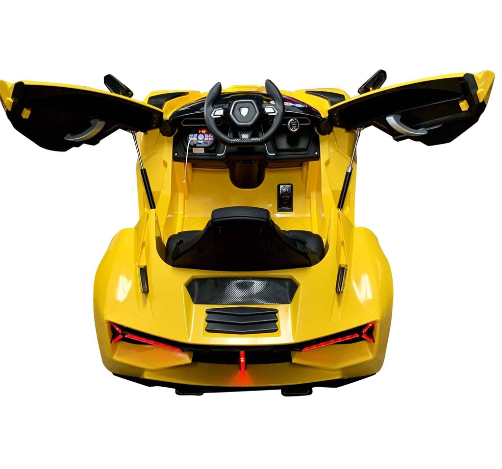 Lambo Style Ride on Car with Parental Remote Control 12V | Yellow - Elegant Electronix