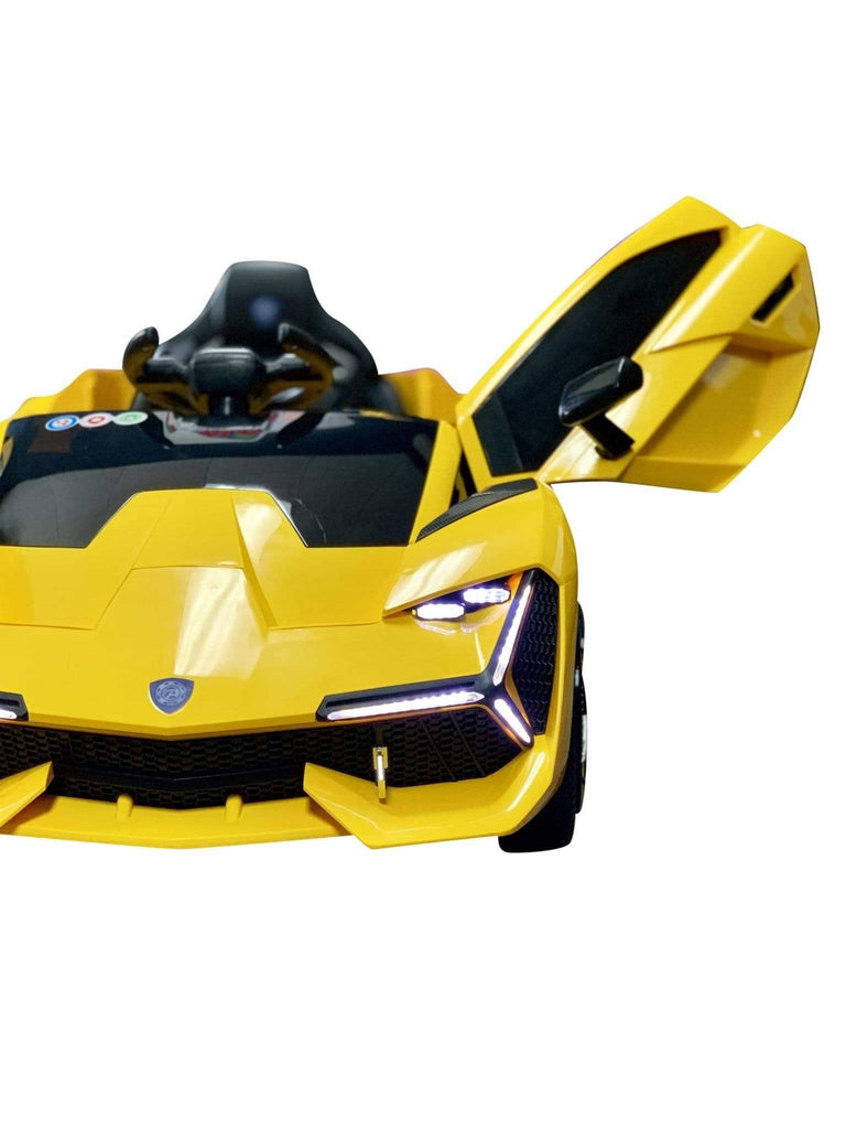 Lambo Style Ride on Car with Parental Remote Control 12V | Yellow - Elegant Electronix