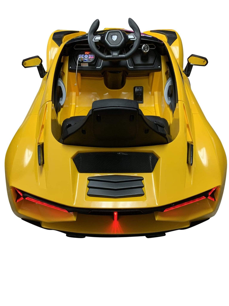 Lambo Style Ride on Car with Parental Remote Control 12V | Yellow - Elegant Electronix