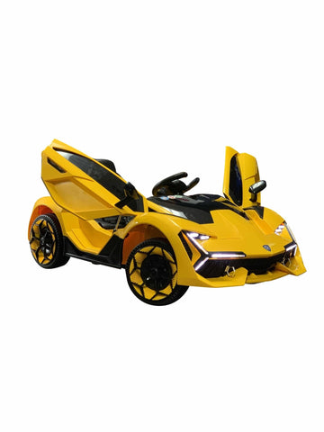 Image of Lambo Style Ride on Car with Parental Remote Control 12V | Yellow - Elegant Electronix