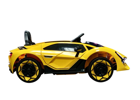 Image of Lambo Style Ride on Car with Parental Remote Control 12V | Yellow - Elegant Electronix