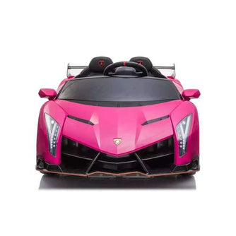 12V Licensed Lamborghini Veneno Exotic Kids Car with Bluetooth | Pink