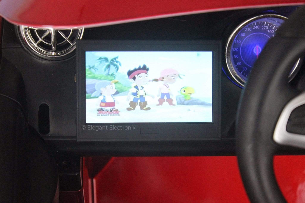 Licensed Metallic Mercedes AMG with Touch Screen TV and Remote Control 12V | Candy Apple Red - Elegant Electronix