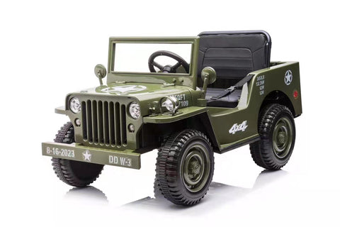 Image of 12V Mini Military Jeep for Kids