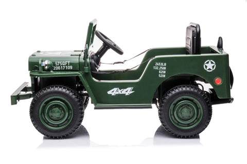 Image of 12V Mini Military Jeep for Kids