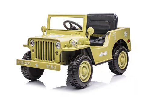 Image of 12V Mini Military Jeep for Kids