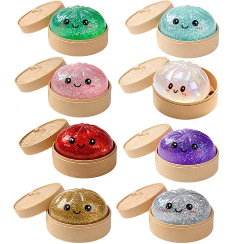 Image of Viral Squishy Glitter Dumpling with Boba Toy