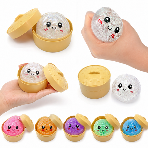 Image of Viral Squishy Glitter Dumpling with Boba Toy