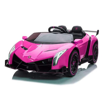 12V Licensed Lamborghini Veneno Kids Car with Bluetooth | Pink