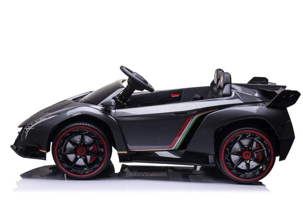 2021 Licensed Lamborghini Veneno Exotic Kids Car with Bluetooth | Charcoal with CF Accents - Elegant Electronix