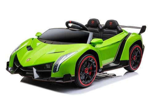 Image of 2021 Licensed Lamborghini Veneno Exotic Kids Car with Bluetooth | Lime Green - Elegant Electronix