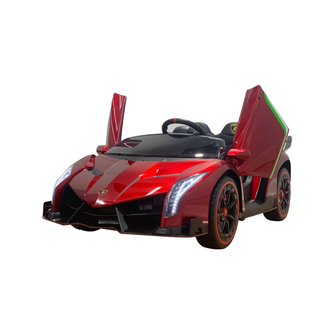12V Licensed Lamborghini Veneno Exotic Kids Car with Bluetooth | Candy Apple Red