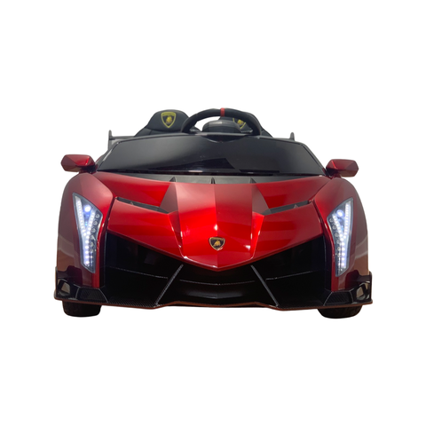 Image of 12V Licensed Lamborghini Veneno Exotic Kids Car with Bluetooth | Candy Apple Red