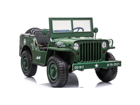 Image of 3 Seater Military Jeep for Kids | Green