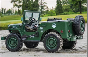 24V XXL Willys Military Jeep for Kids | Green
