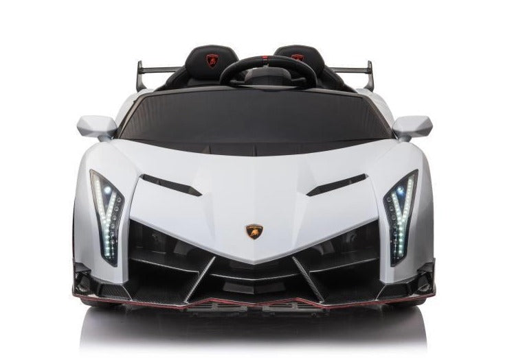 12V Licensed Lamborghini Veneno Exotic Kids Car with Bluetooth | White