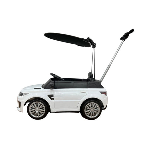 Image of 2022 Range Rover Electric Kids Car and Stroller | White