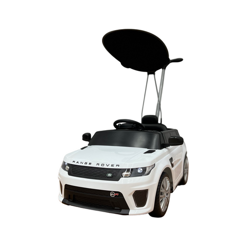 Image of 2022 Range Rover Electric Kids Car and Stroller | White