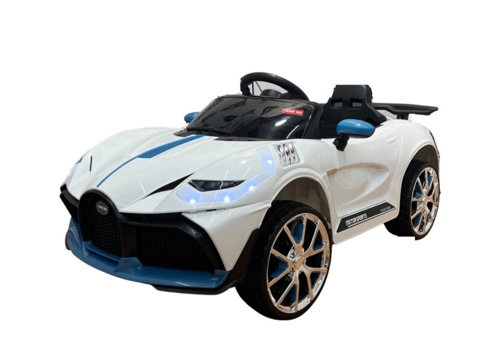 Baby Bugatti Style Ride on Car with Parental Remote Control 12V | White