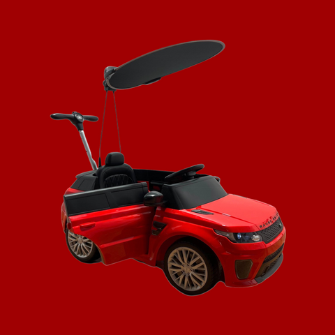 Image of 2022 Range Rover Electric Kids Car and Stroller | Red