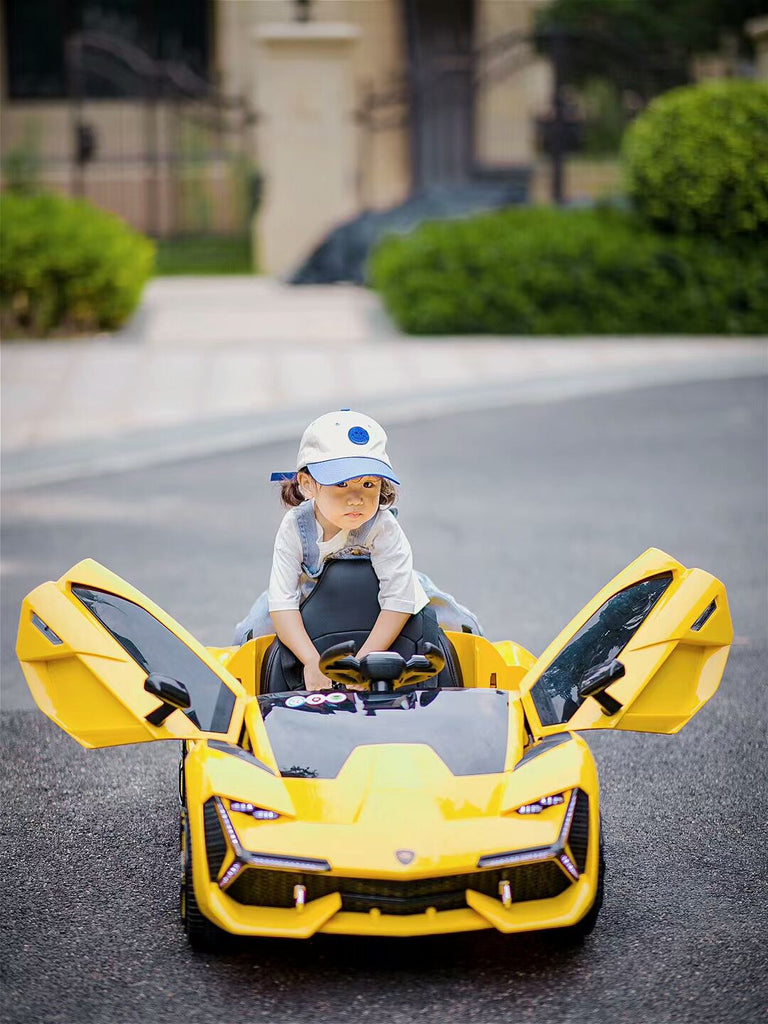 Lambo Style Ride on Car with Parental Remote Control 12V | Yellow