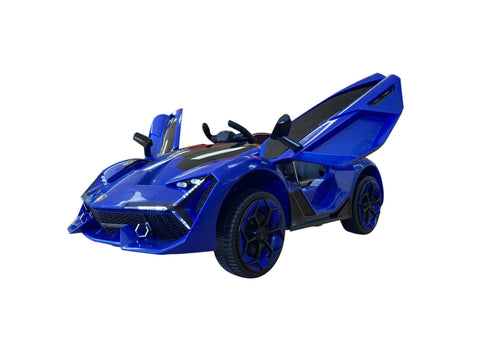 Image of Lambo Style Ride on Car with Parental Remote Control 12V | Blue - Elegant Electronix